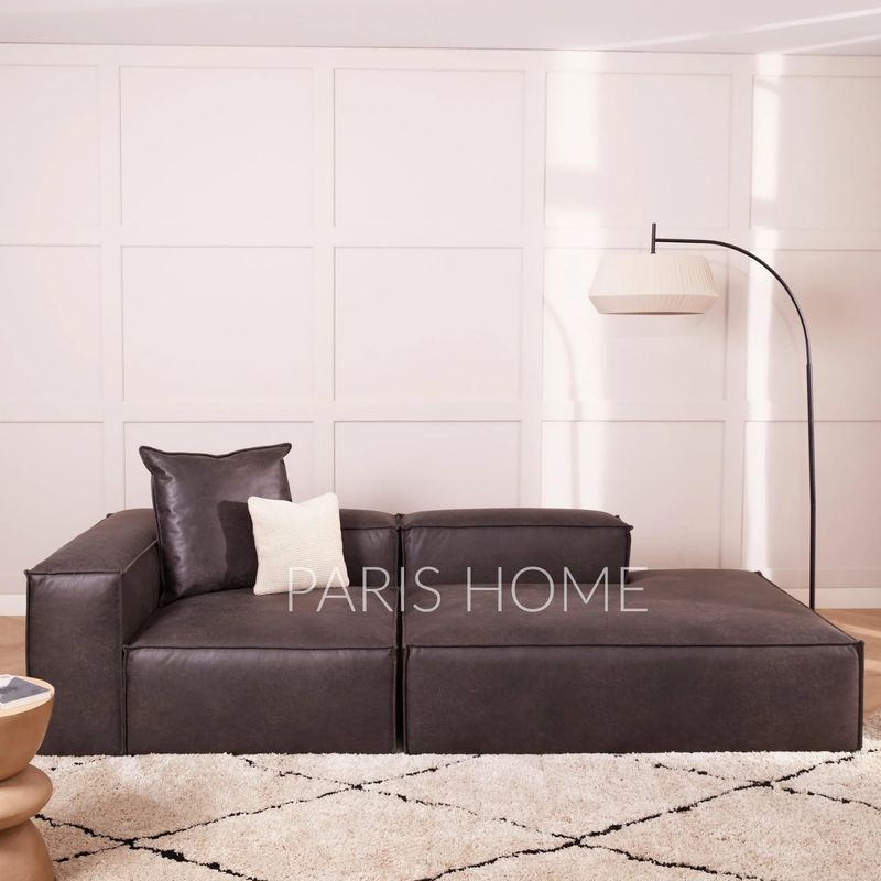 GENERICO - Sofá Diván Izquierdo Modular Monarch Ultracuero - Taupe