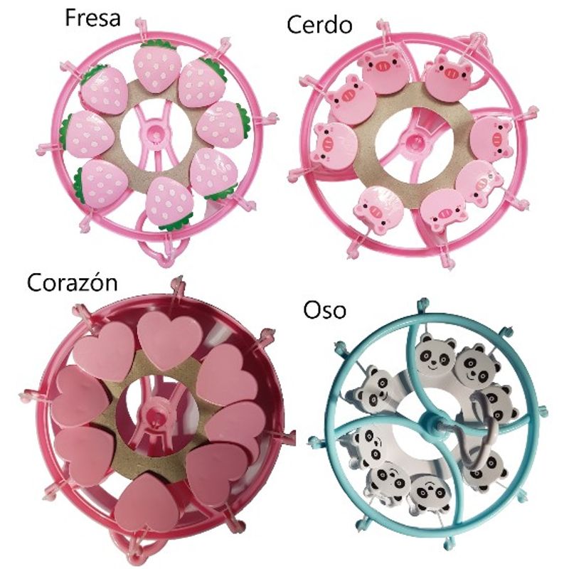 GENERICO - Colgador perchero de ropa con 8 ganchos - Diseño de Fresa