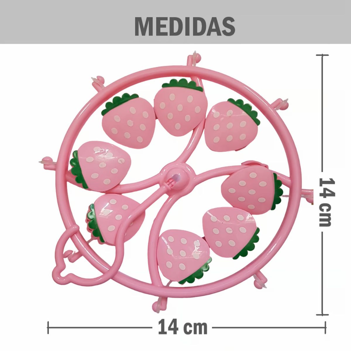 GENERICO - Colgador perchero de ropa con 8 ganchos - Diseño de Fresa