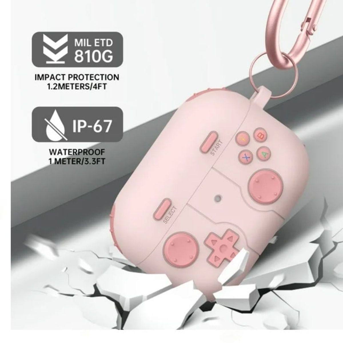 GENERICO - Funda Silicona Nintendo Para Airpods 4 - Rosa