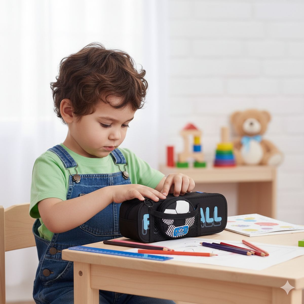 GENERICO - Cartuchera Escolar Football Negro