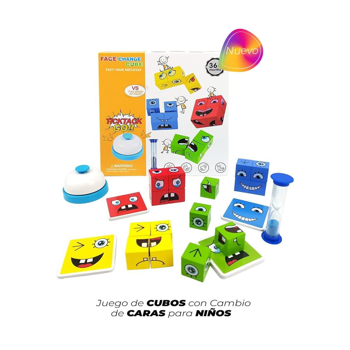 GENERICO - Juego de Cubos Didáctico Divertido de Emociones para Niños