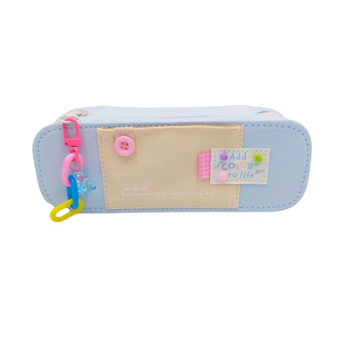 GENERICO - Cartuchera Kawaii Celeste y Beige