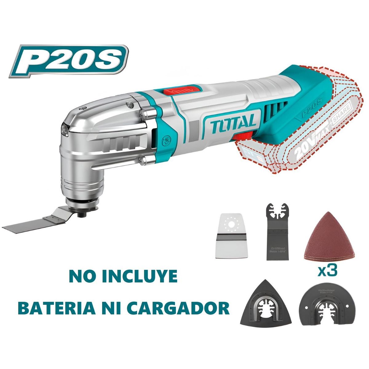 TOTAL TOOLS - Herramienta Multifunción Oscilante Inalámbrico 20v Total - TMLI2022