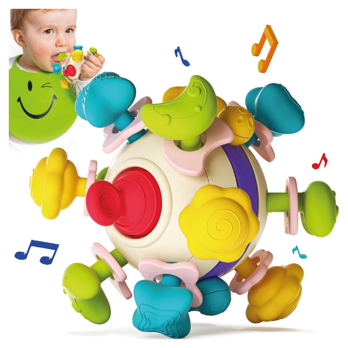 GENERICO - Juego Didáctico Espacial para Morder Sensorial 6 en 1