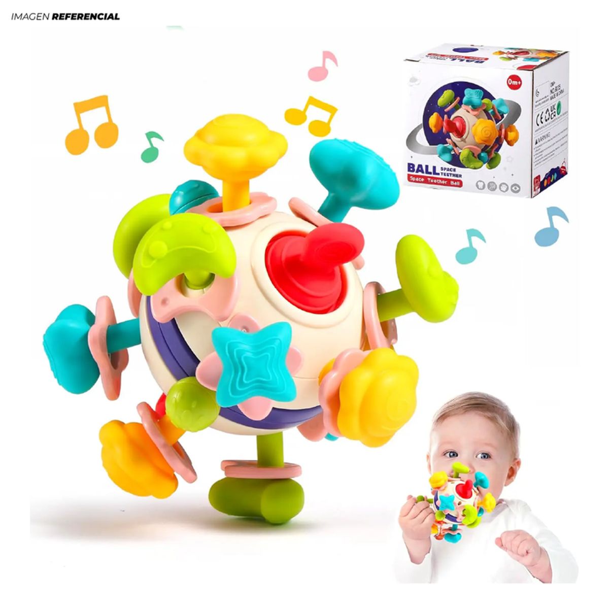 GENERICO - Juego Didáctico Espacial para Morder Sensorial 6 en 1