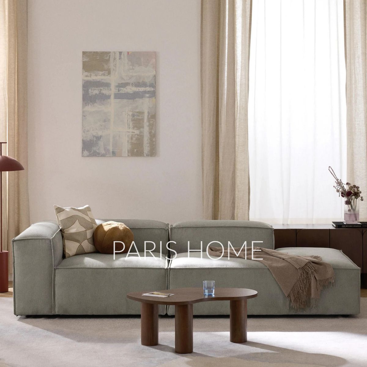 GENERICO - Sofá Diván Izquierdo Modular Monarch Pana - Gris