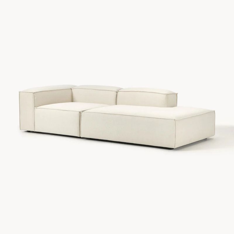 GENERICO - Sofá Diván Izquierdo Modular Monarch Tejido - Blanco