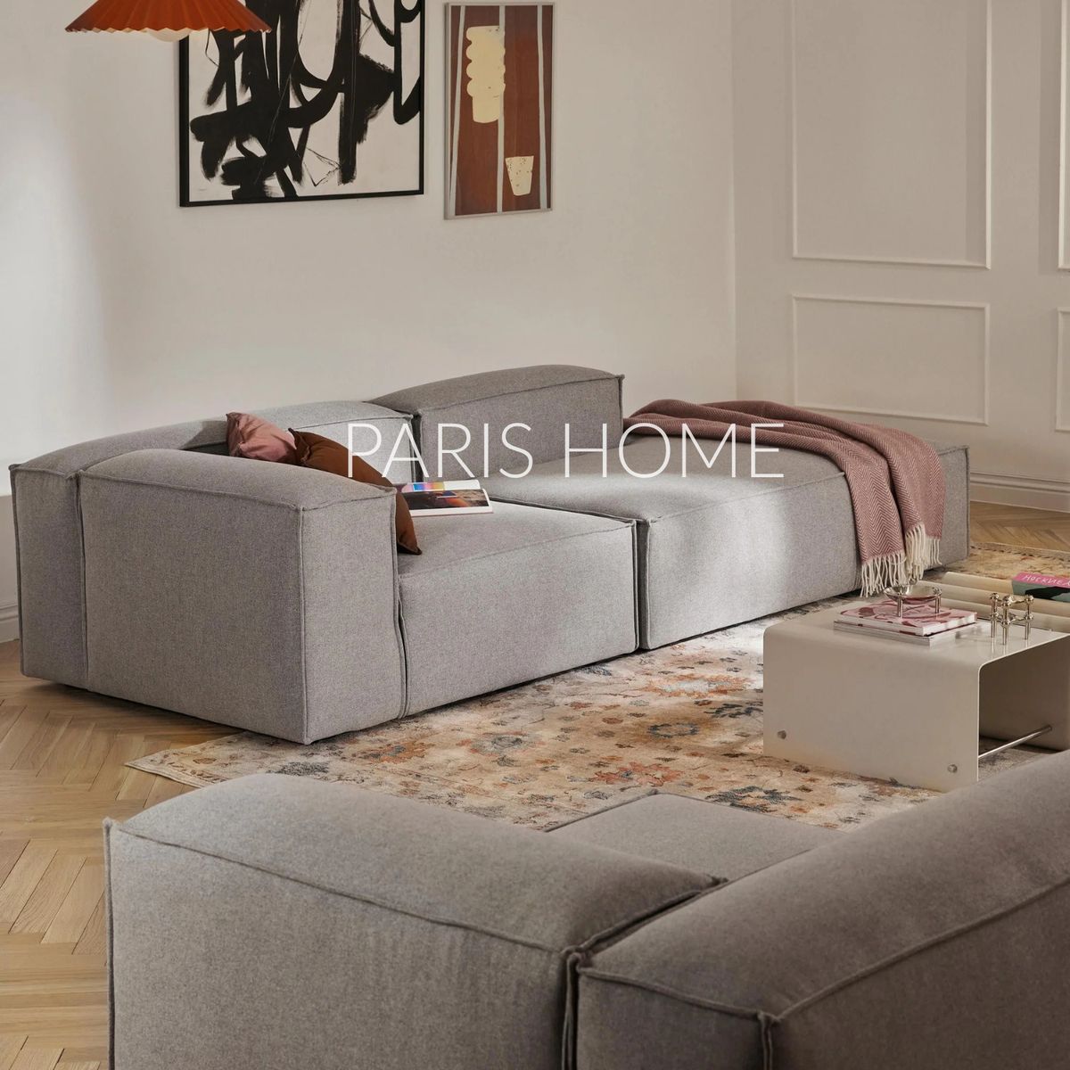 GENERICO - Sofá Diván Izquierdo Modular Monarch Tejido - Gris