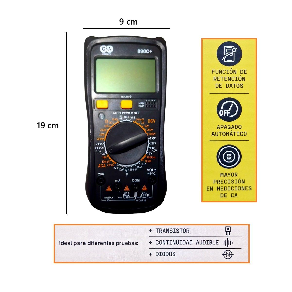 C&A - Multímetro Digital Profesional