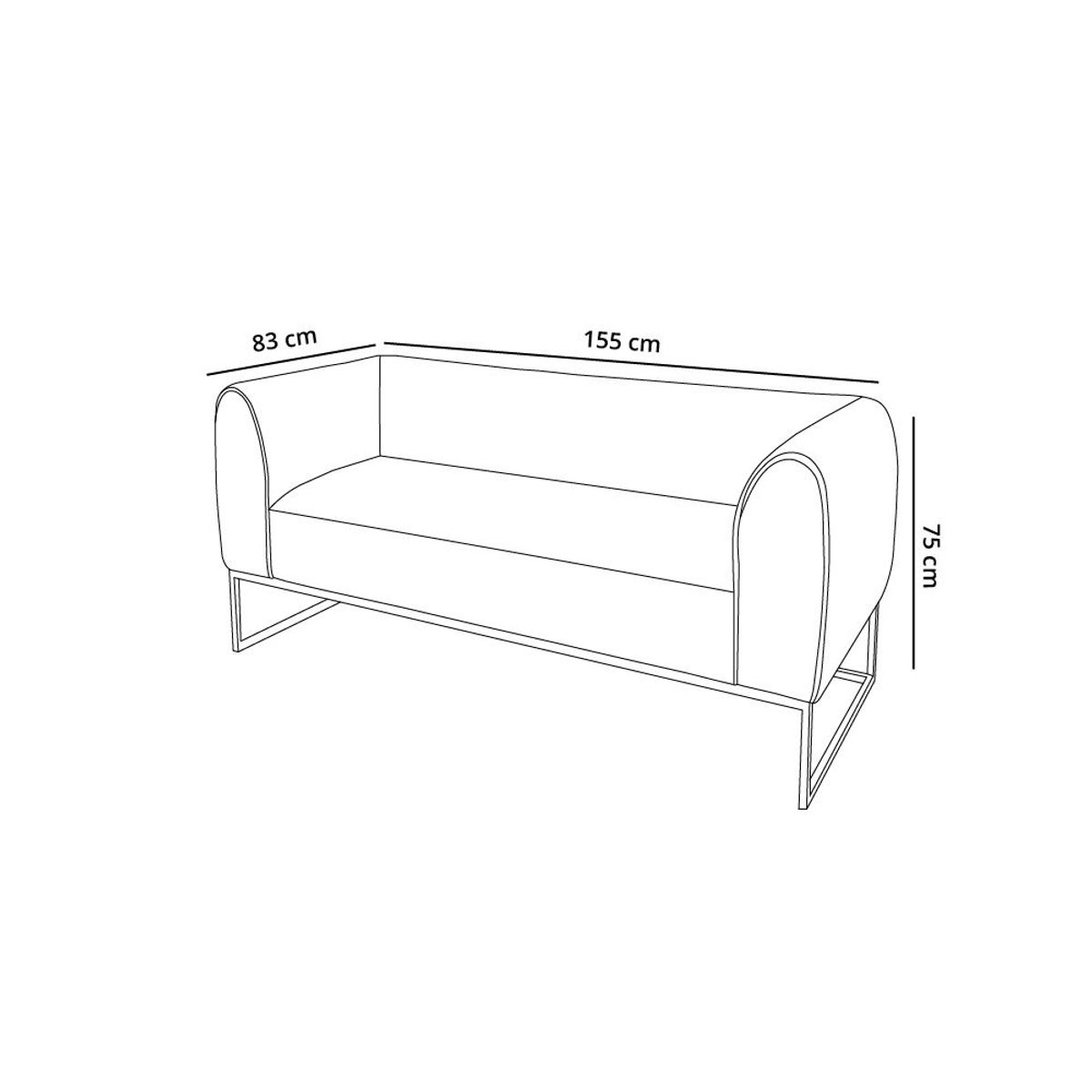 BARAKA HOME - Sofá Luxury Serris 2 Cuerpos - Gris claro