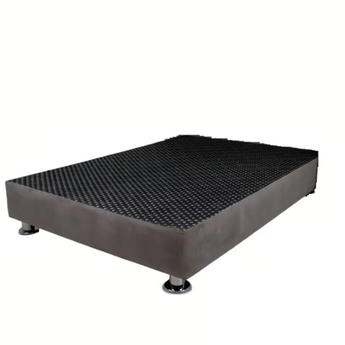 MUEBLES MACRUMO - Box Tarima reforzado y acolchado 1.5 Plz - Gris Oscuro / Patas Instaladas