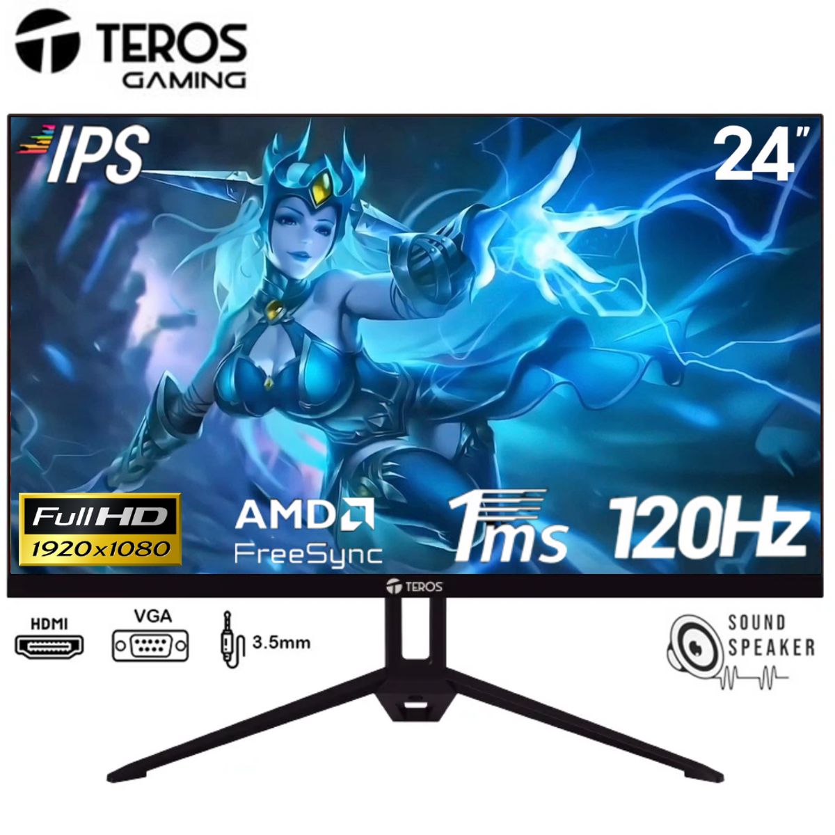 TEROS - Monitor Teros TE-2415S 24 IPS Full HD 120HZ 1MS AMD FreeSync