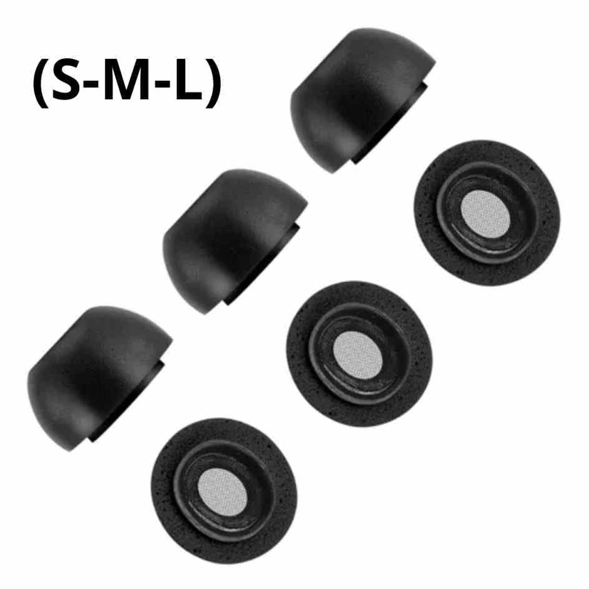 GENERICO - Almohadillas de espuma para AirPods Pro 1 - 2 (S M L) 3 par / Negro