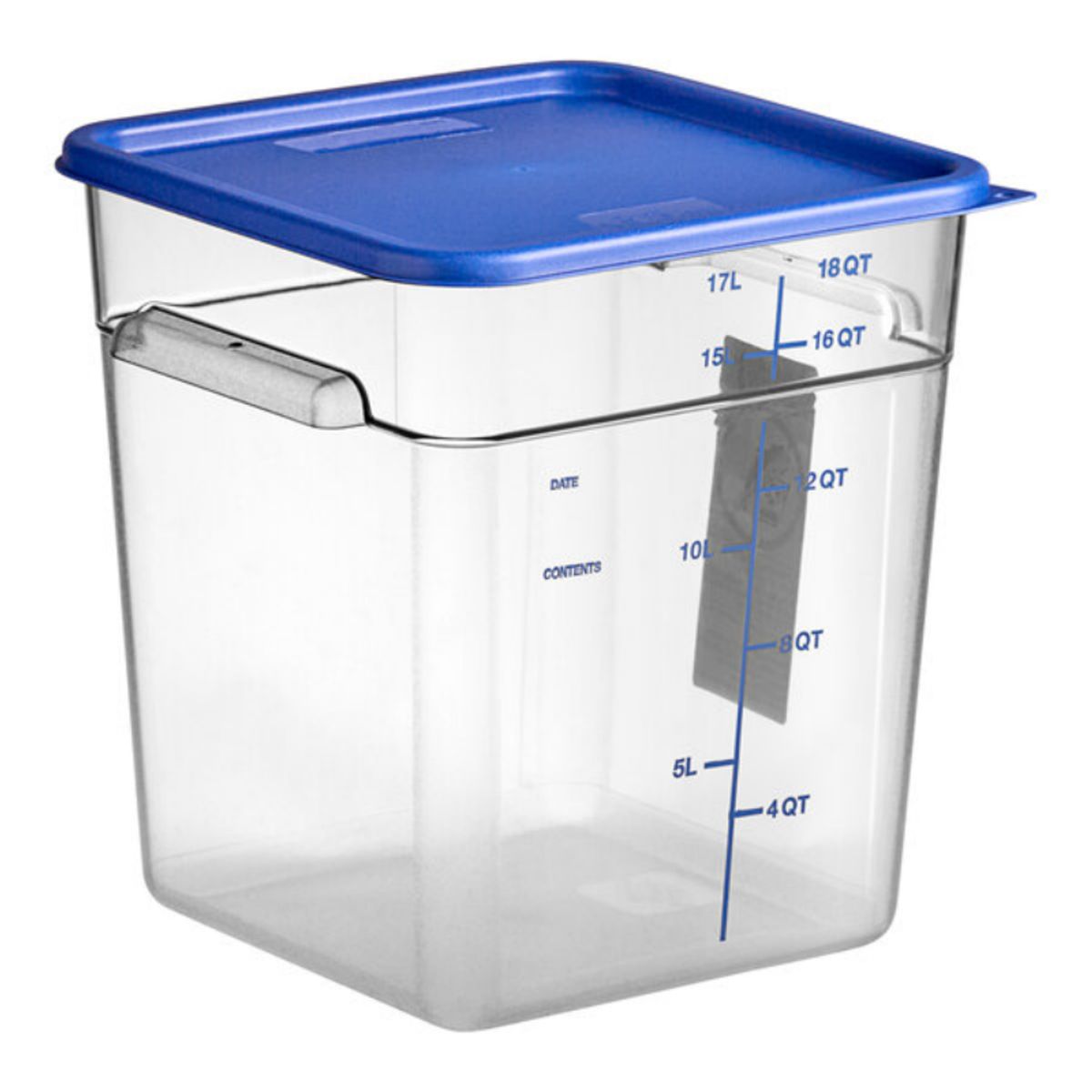 TIGERBEE - 18 Qt Contenedor Hermético de Policarbonato ​​​​Transparente​​  para Alimentos​, Tapa azul, Forma Cuadrado