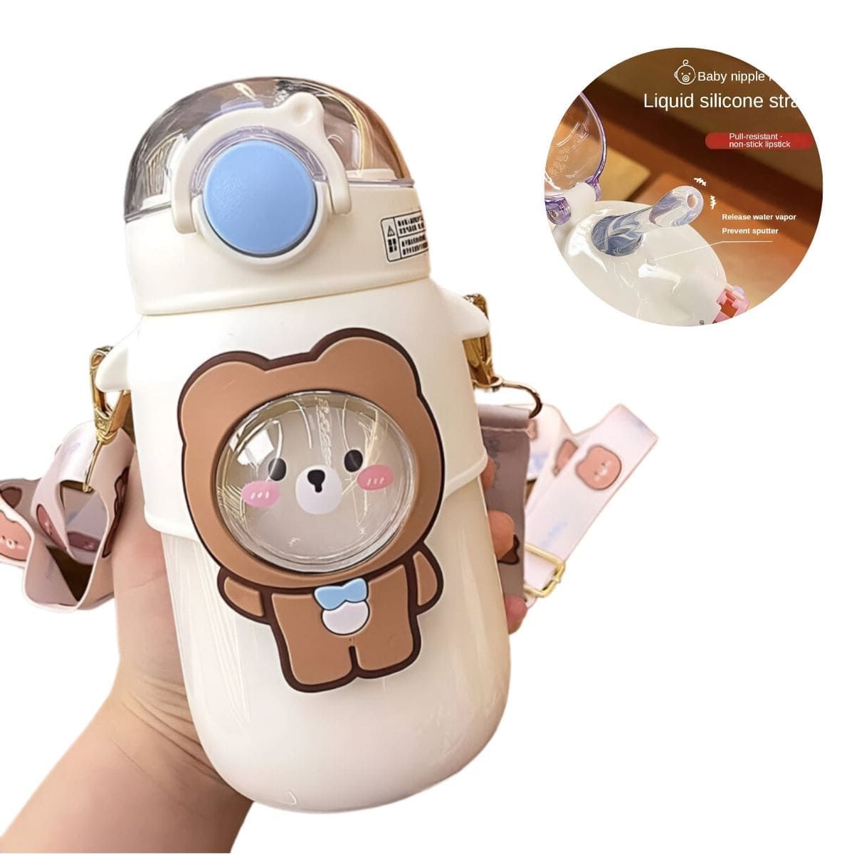 ELMEJORPRECIO - Tomatodo Portátil Modelo Bear Hello 720 ml Blanco