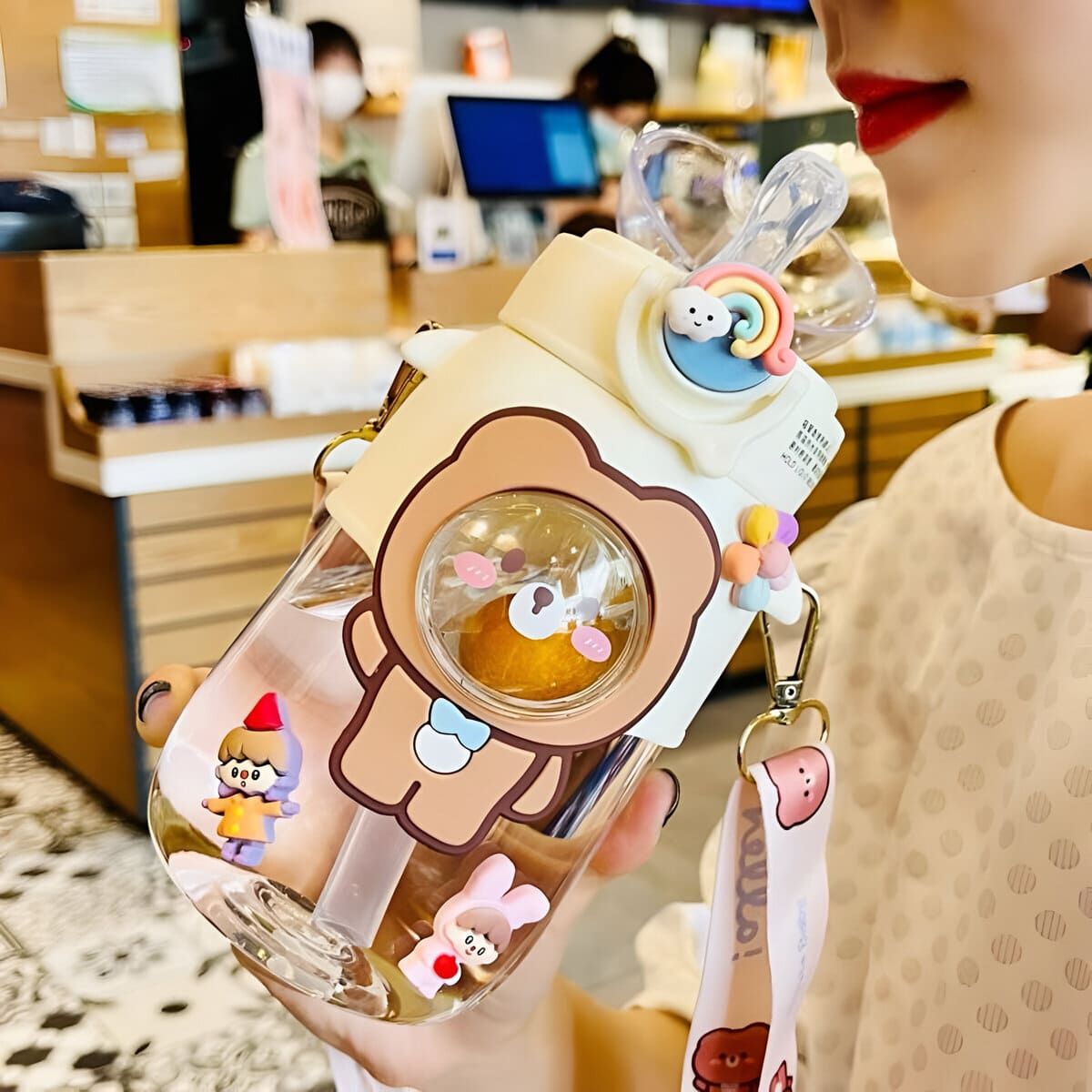 ELMEJORPRECIO - Tomatodo Portátil Modelo Bear Hello 720 ml Blanco