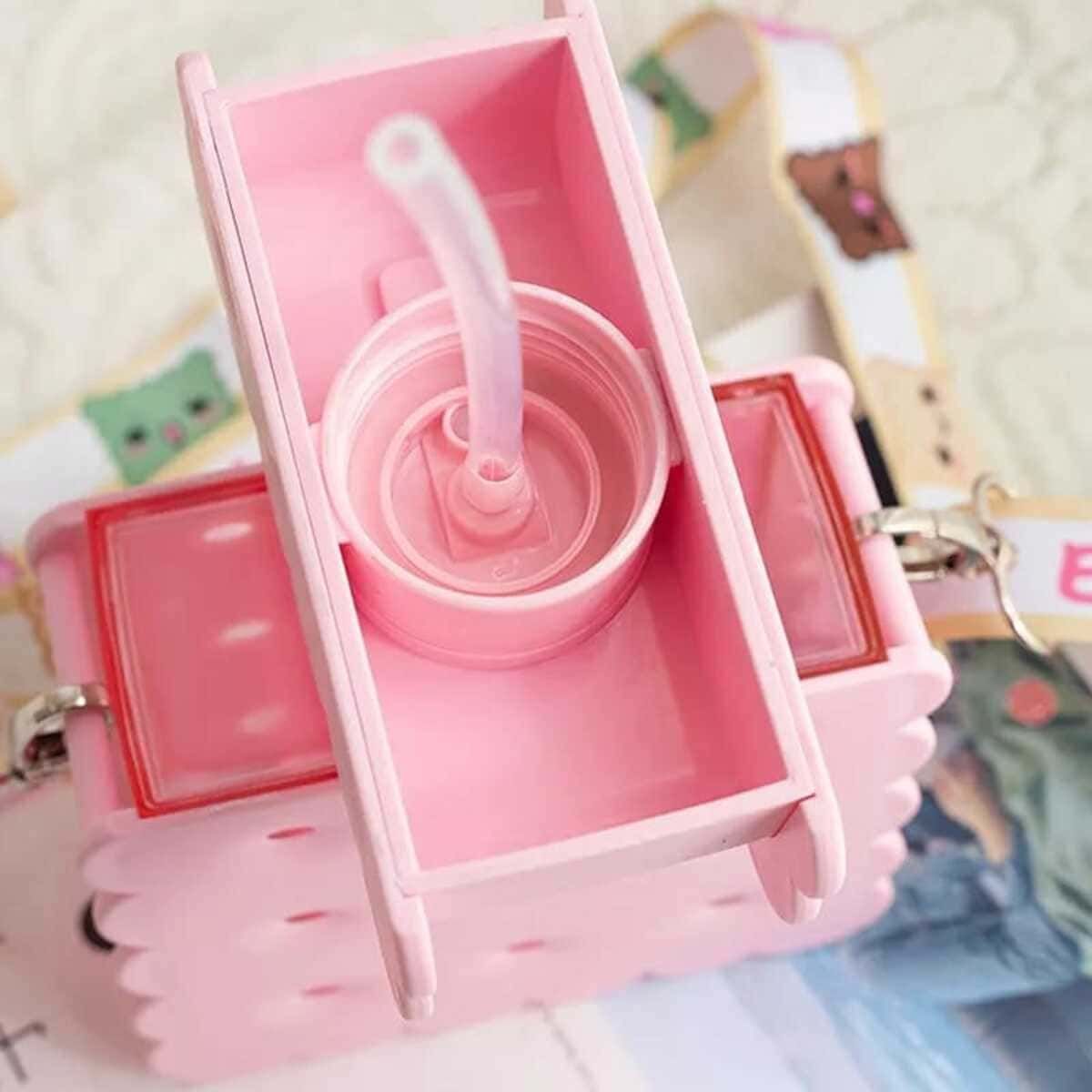 ELMEJORPRECIO - Tomatodo Portátil Kawai Modelo Galleta De 380 ml Rosado