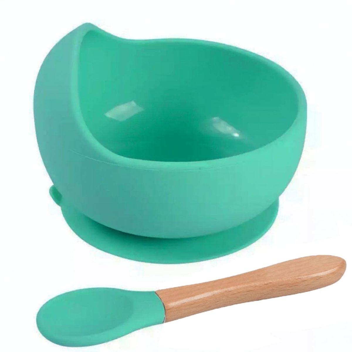 GENERICO - Pack Babero Unicornio con Cuenco Turquesa para bebe