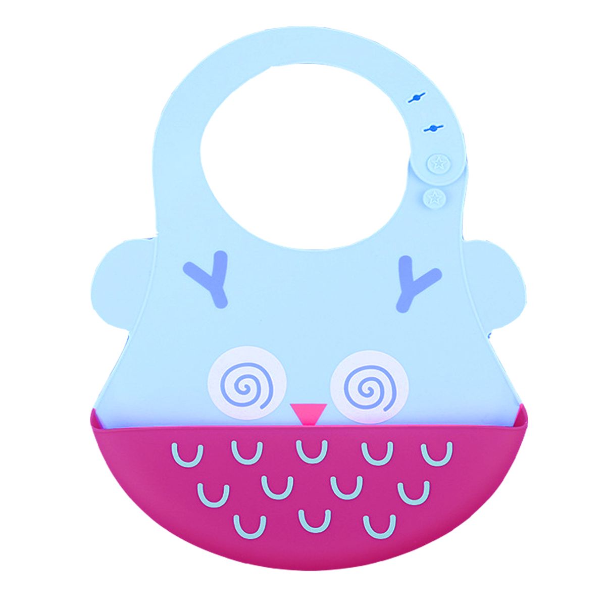 GENERICO - Pack Babero Buho con Cuenco Lila para bebe