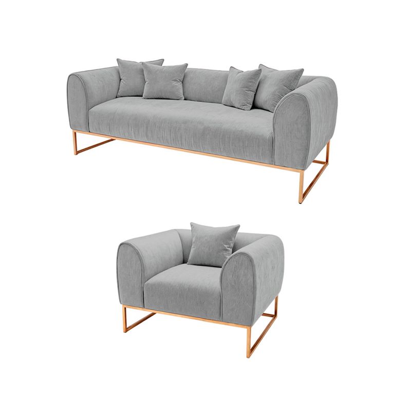 BARAKA HOME - Juego de sala 3 1 Luxury Nikole - Gris claro