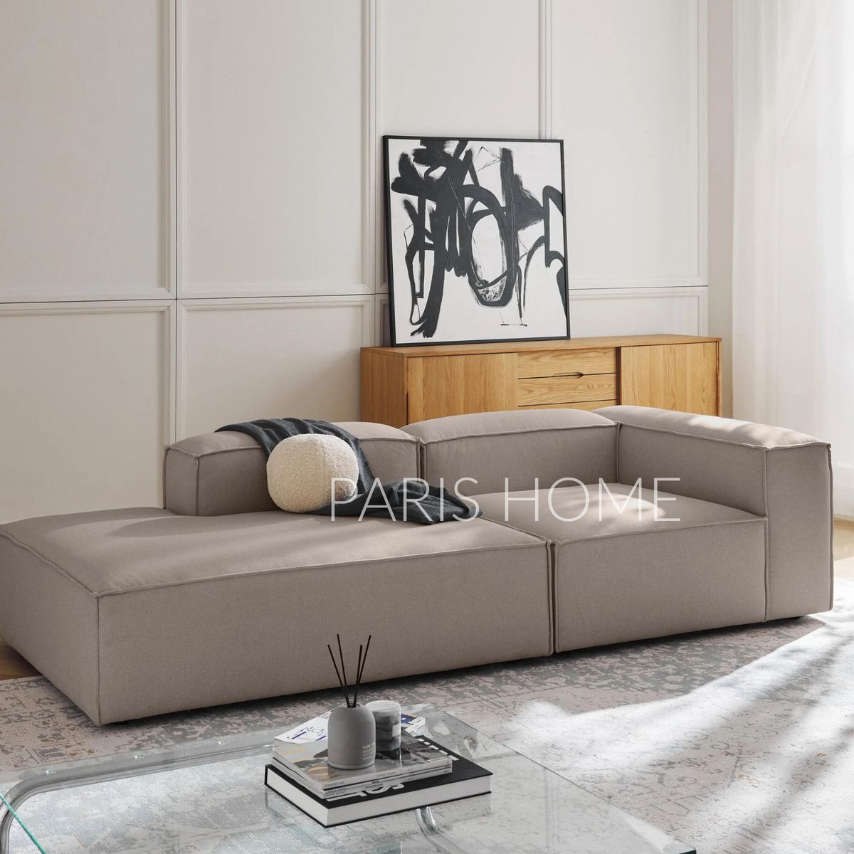 GENERICO - Sofá Diván Derecho Modular Monarch Tejido - Taupe