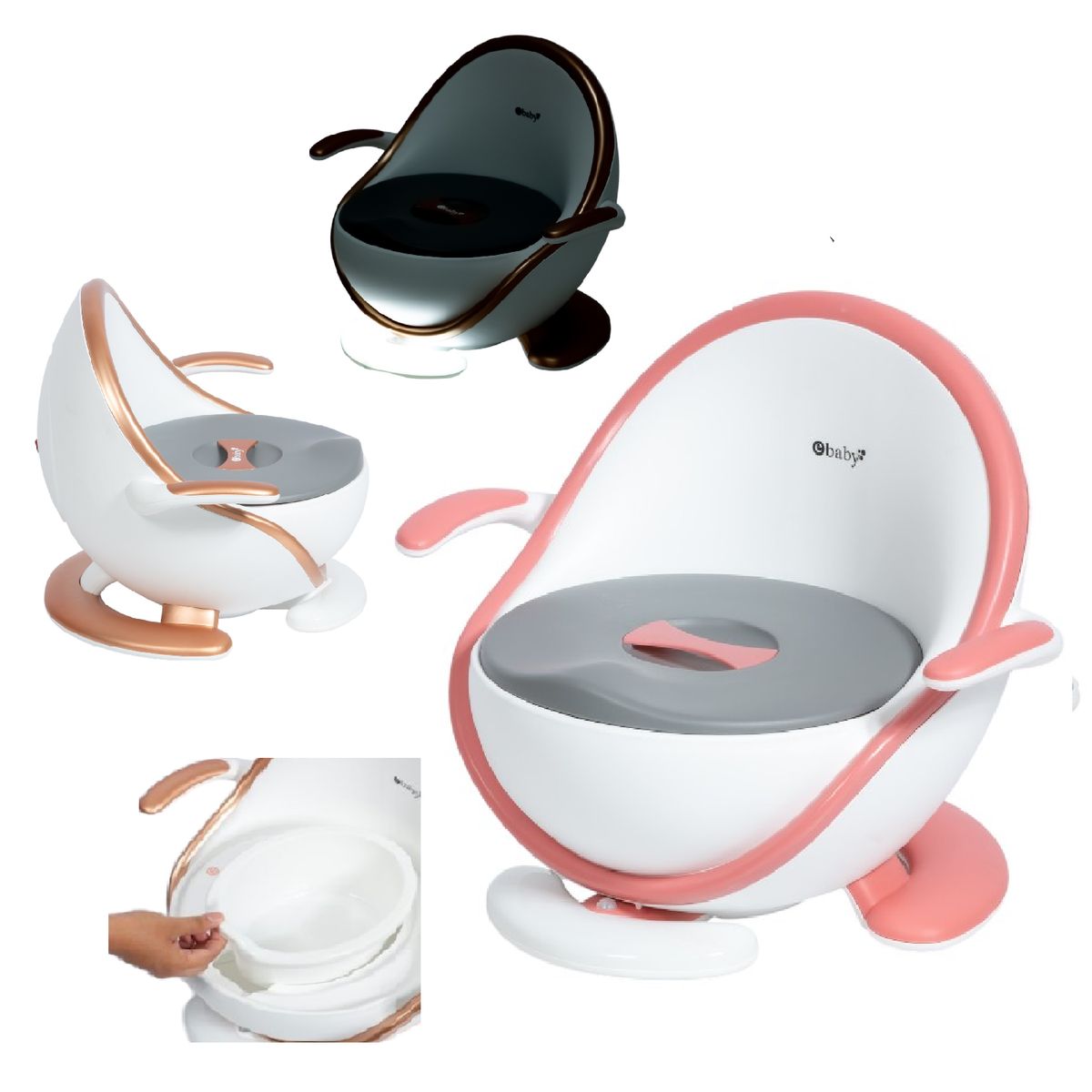 EBABY - Bacin Entrenador Comfy con luces y accesorio removible-Rosa