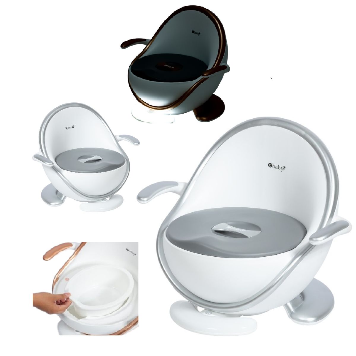 EBABY - Bacin Entrenador Comfy  con luces y accesorio removible-Gris