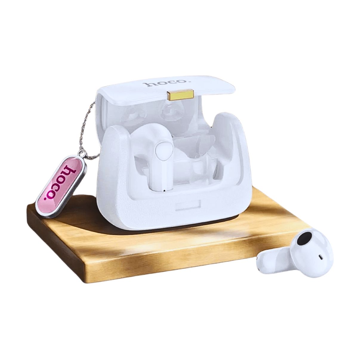 HOCO - Audífonos Bluetooth Blancos con Estuche Tipo Carterita - HOCO