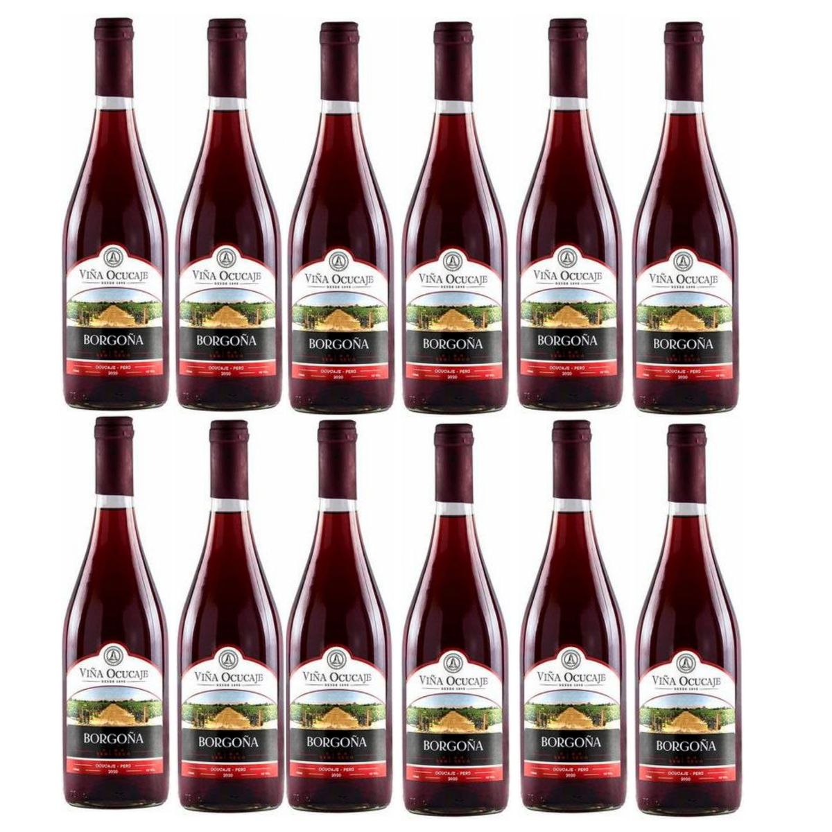 OCUCAJE - Vino Tinto OCUCAJE Borgoña Semi Seco 750ml - 12 UND