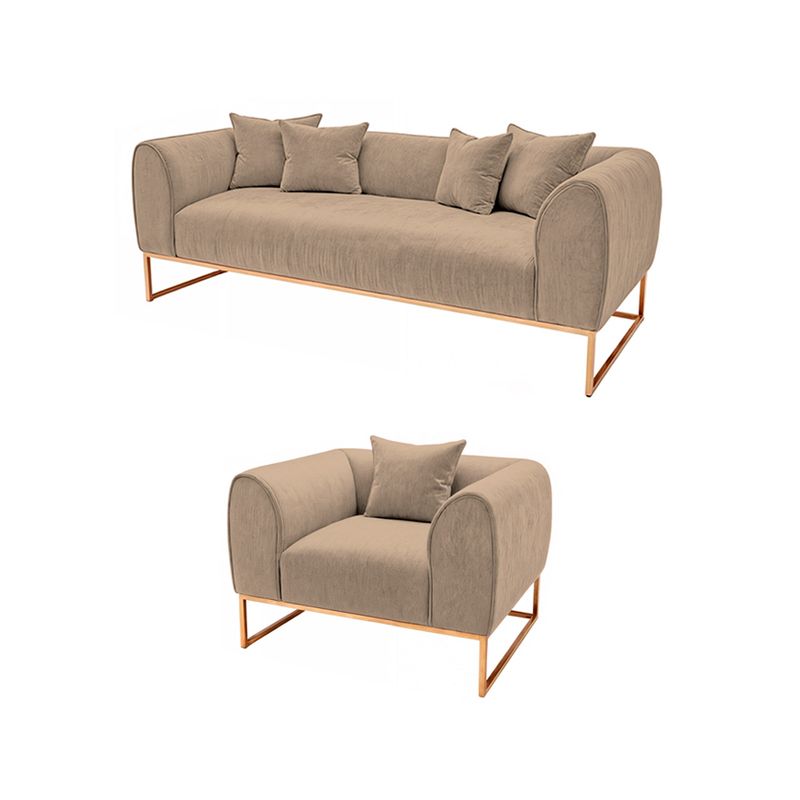 BARAKA HOME - Juego de sala 3 1 Luxury Nikole - Beige claro