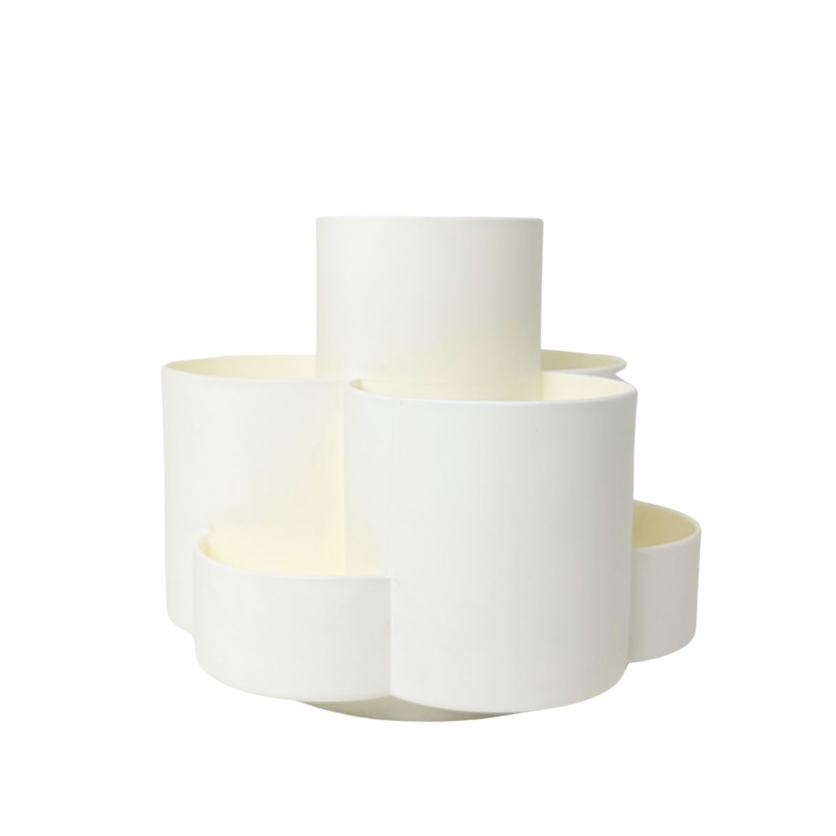 GENERICO - Organizador de escritorio giratorio 6 compartimientos Crema