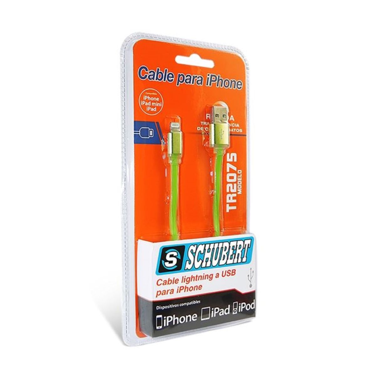 SCHUBERT - Cable Lightning 1m para iPhone Cargador Colores - TR205