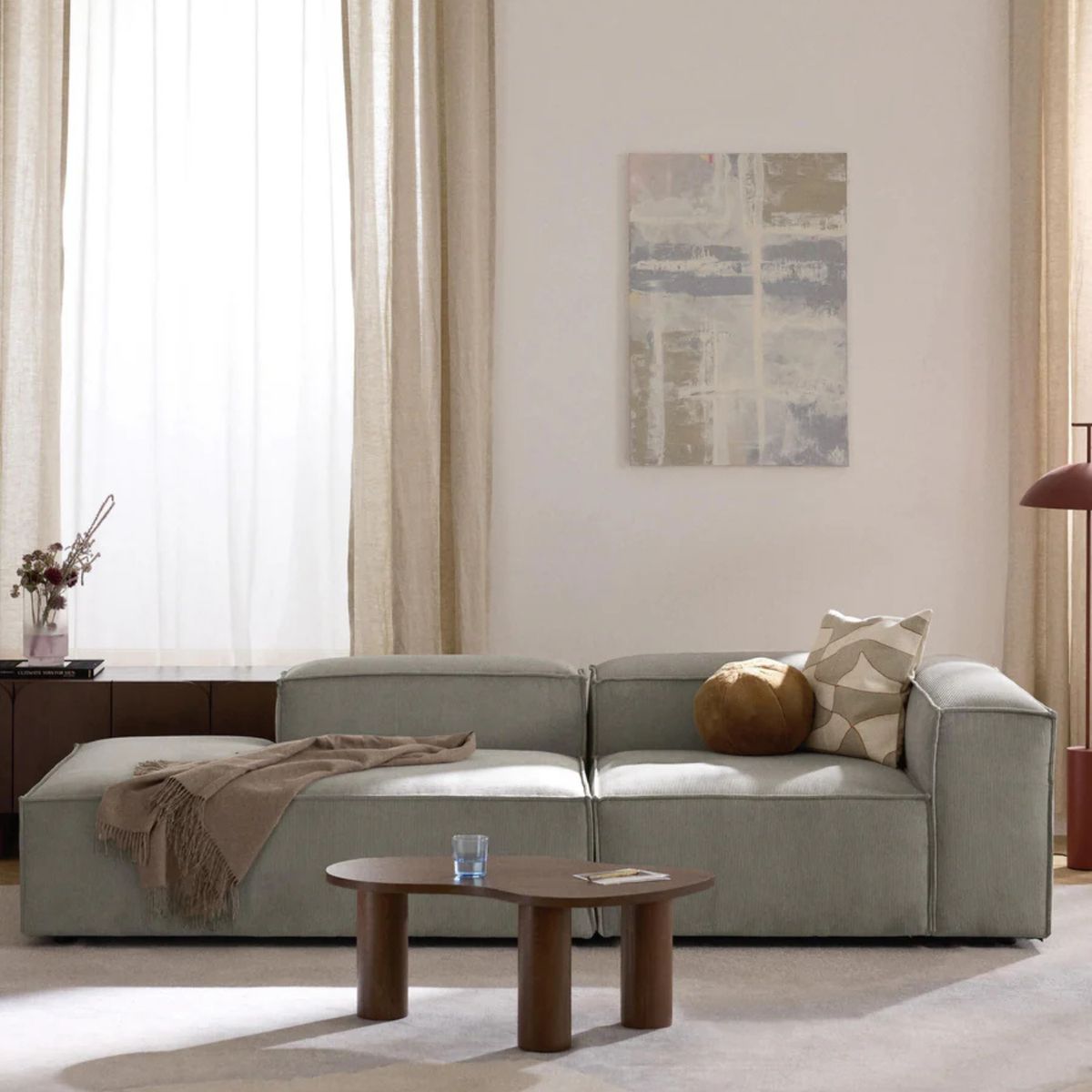 GENERICO - Sofá Diván Derecho Modular Monarch Pana - Gris