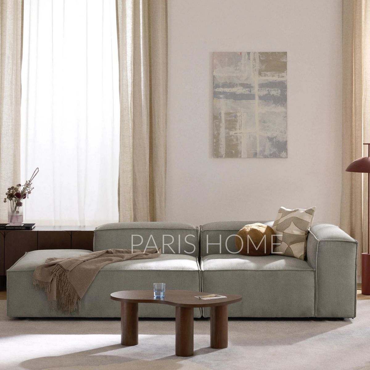 GENERICO - Sofá Diván Derecho Modular Monarch Pana - Gris