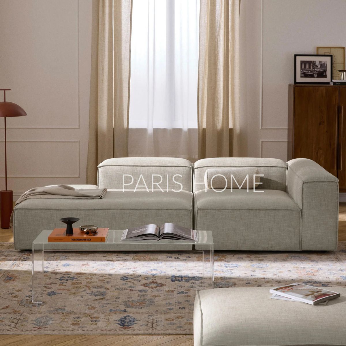 GENERICO - Sofá Diván Derecho Modular Monarch Lino - Gris