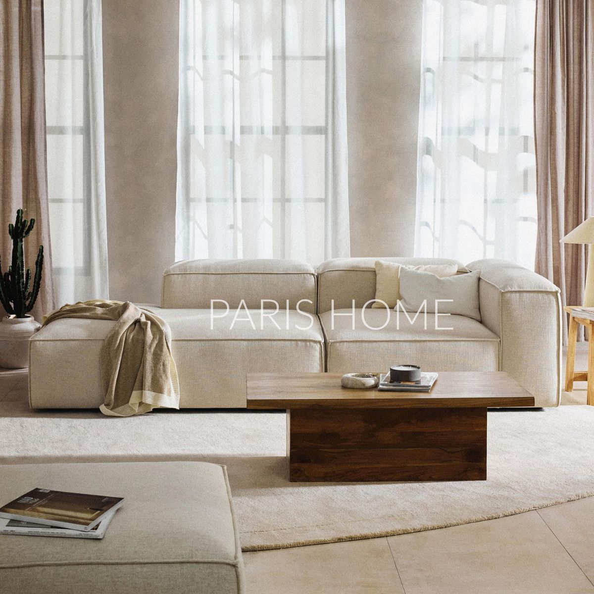 GENERICO - Sofá Diván Derecho Modular Monarch Lino - Beige