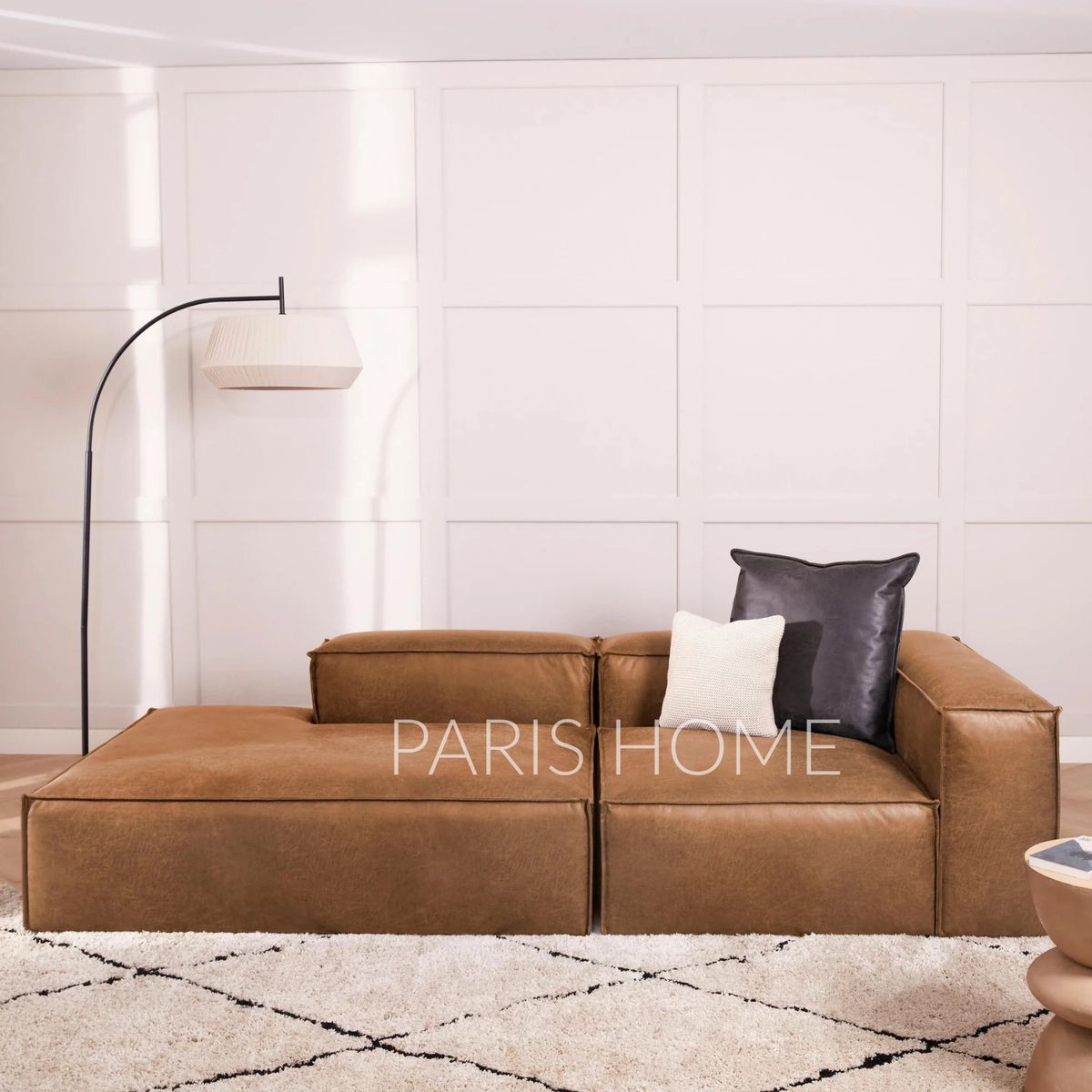 GENERICO - Sofá Diván Derecho Modular Monarch Ultracuero - Marrón