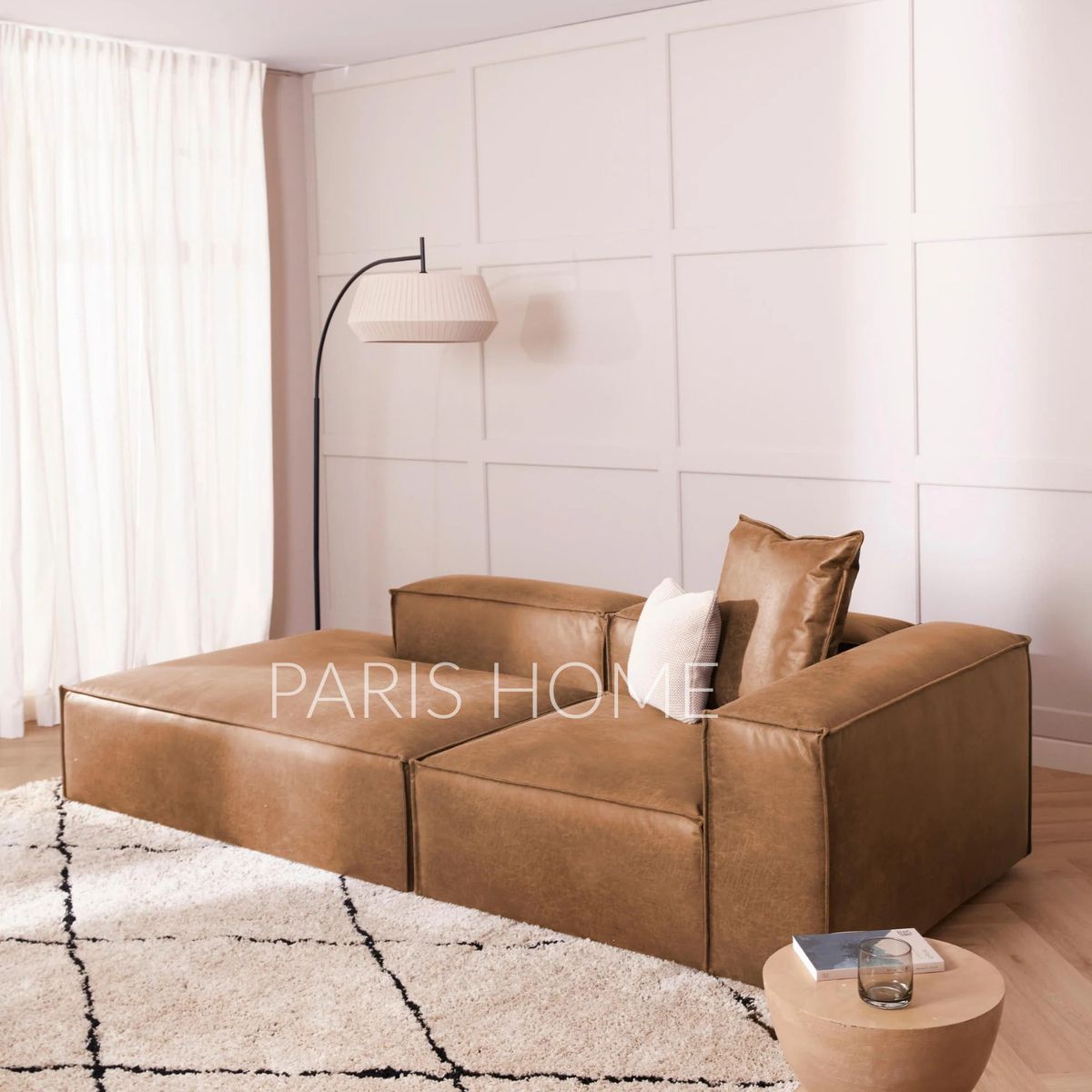 GENERICO - Sofá Diván Derecho Modular Monarch Ultracuero - Marrón