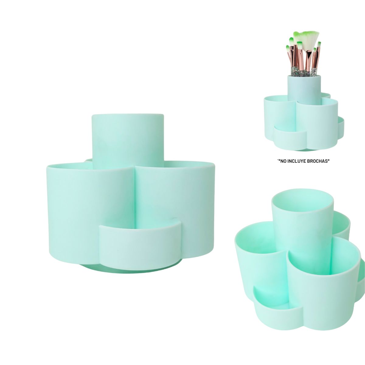 GENERICO - Organizador de escritorio giratorio 6 compartimientos Verde