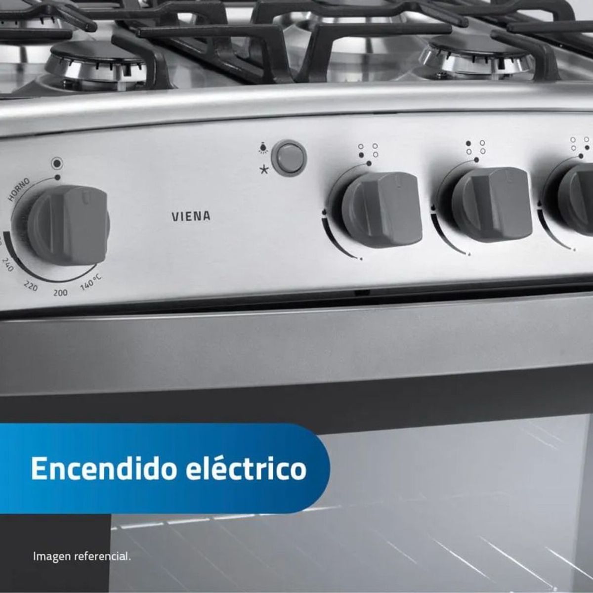 INDURAMA - Cocina 4 Hornillas a Gas Croma Indurama VIENA QZ CROMA