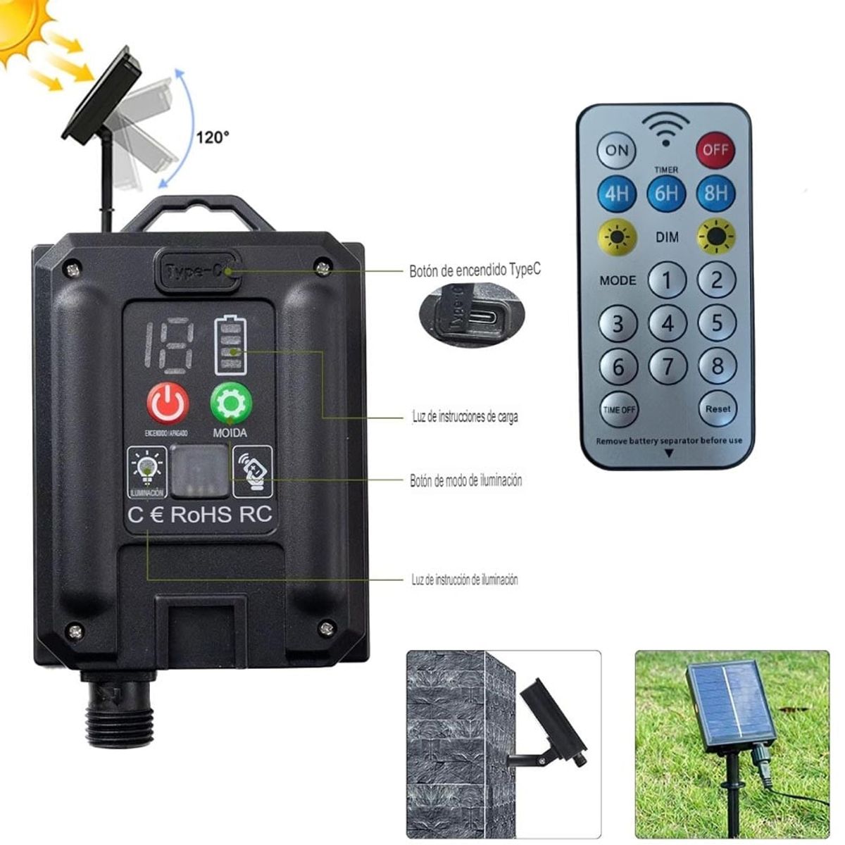 MN ELECTRONICS - Guirnalda Colgante 20 Focos Led 1.5W 10 metros IP67