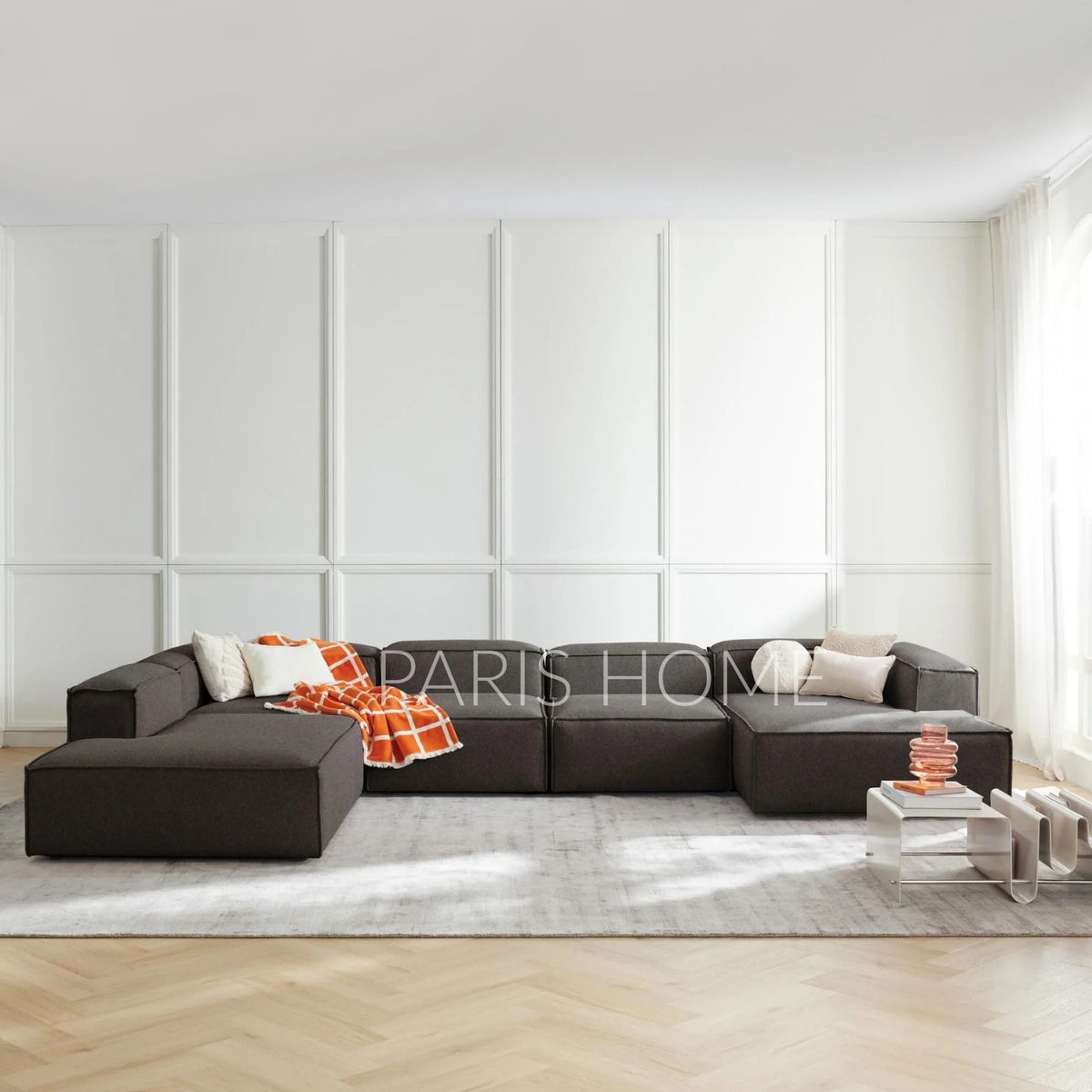 GENERICO - Seccional Izquierdo Rinconera 6 Plazas Monarch Tejido - Gris Oscuro