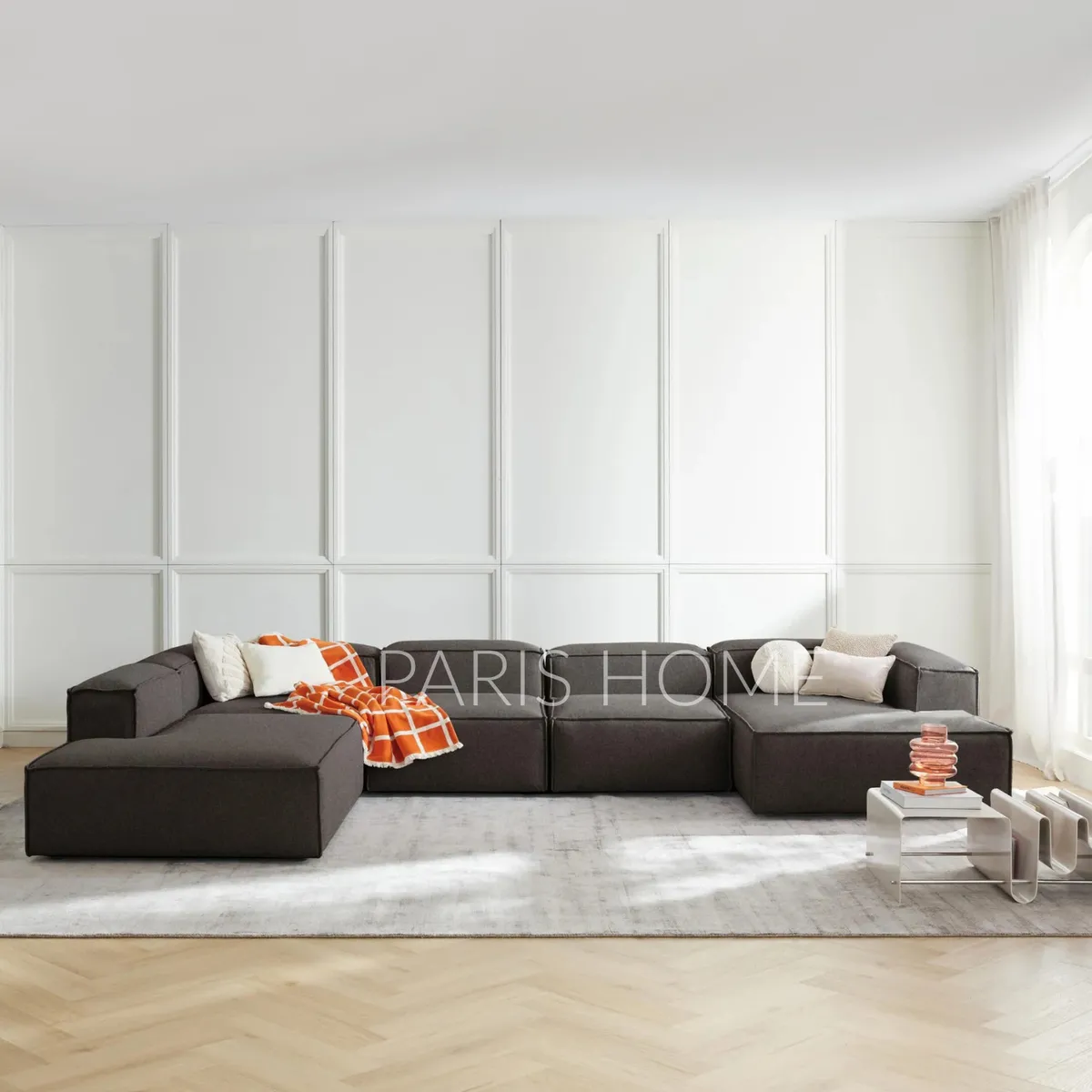 GENERICO - Seccional Izquierdo Rinconera 6 Plazas Monarch Tejido - Gris Oscuro