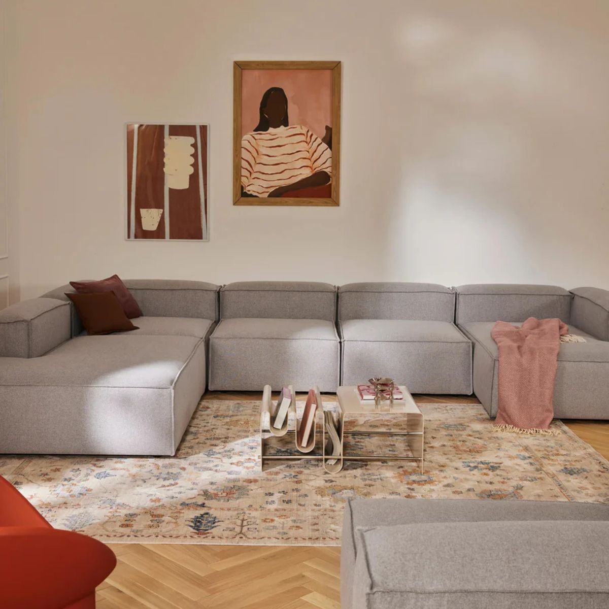 GENERICO - Seccional Izquierdo Rinconera 6 Plazas Monarch Tejido - Gris