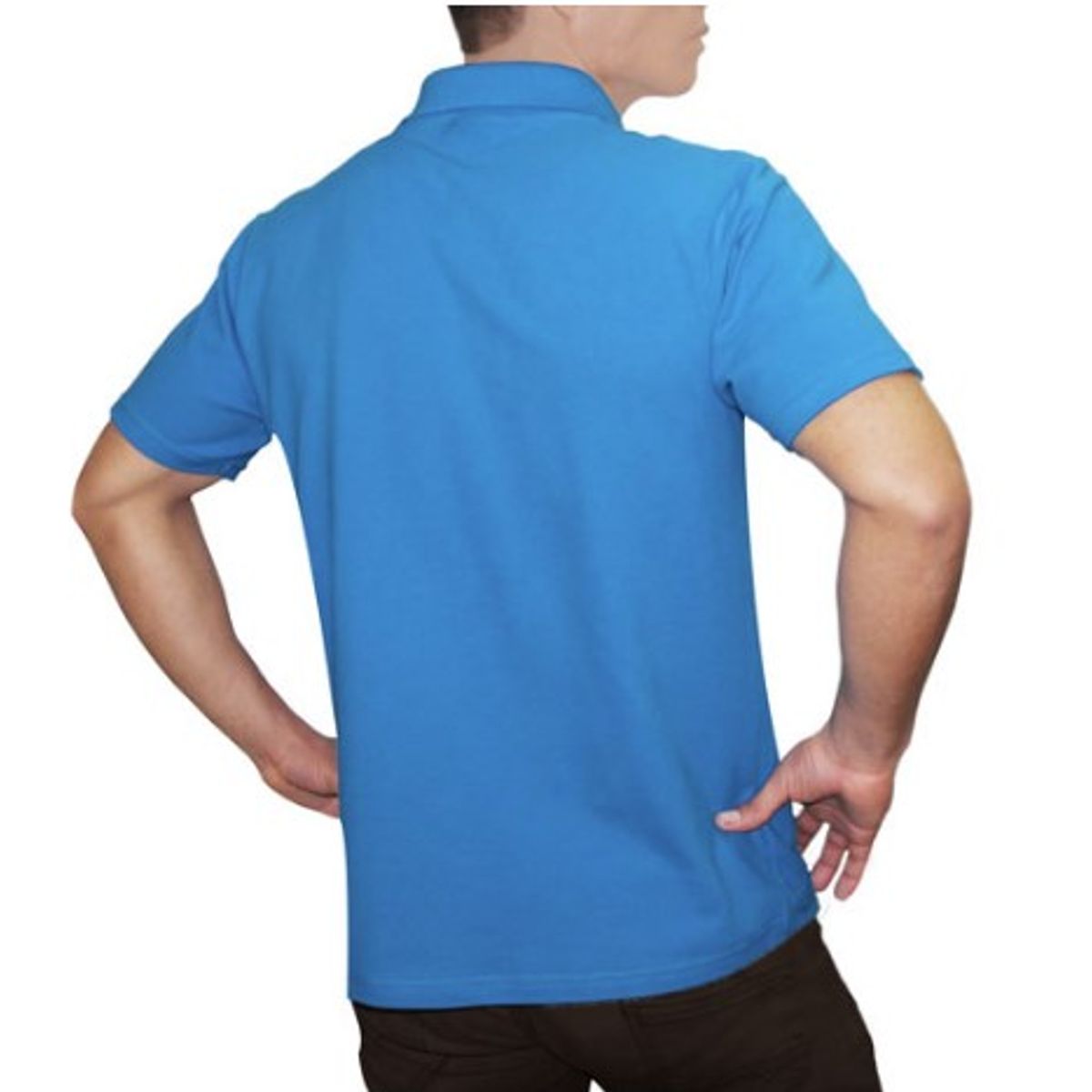 GENERICO - POLO CUELLO CAMISERO MANGA CORTA PIQUE PARA HOMBRE TURQUESA