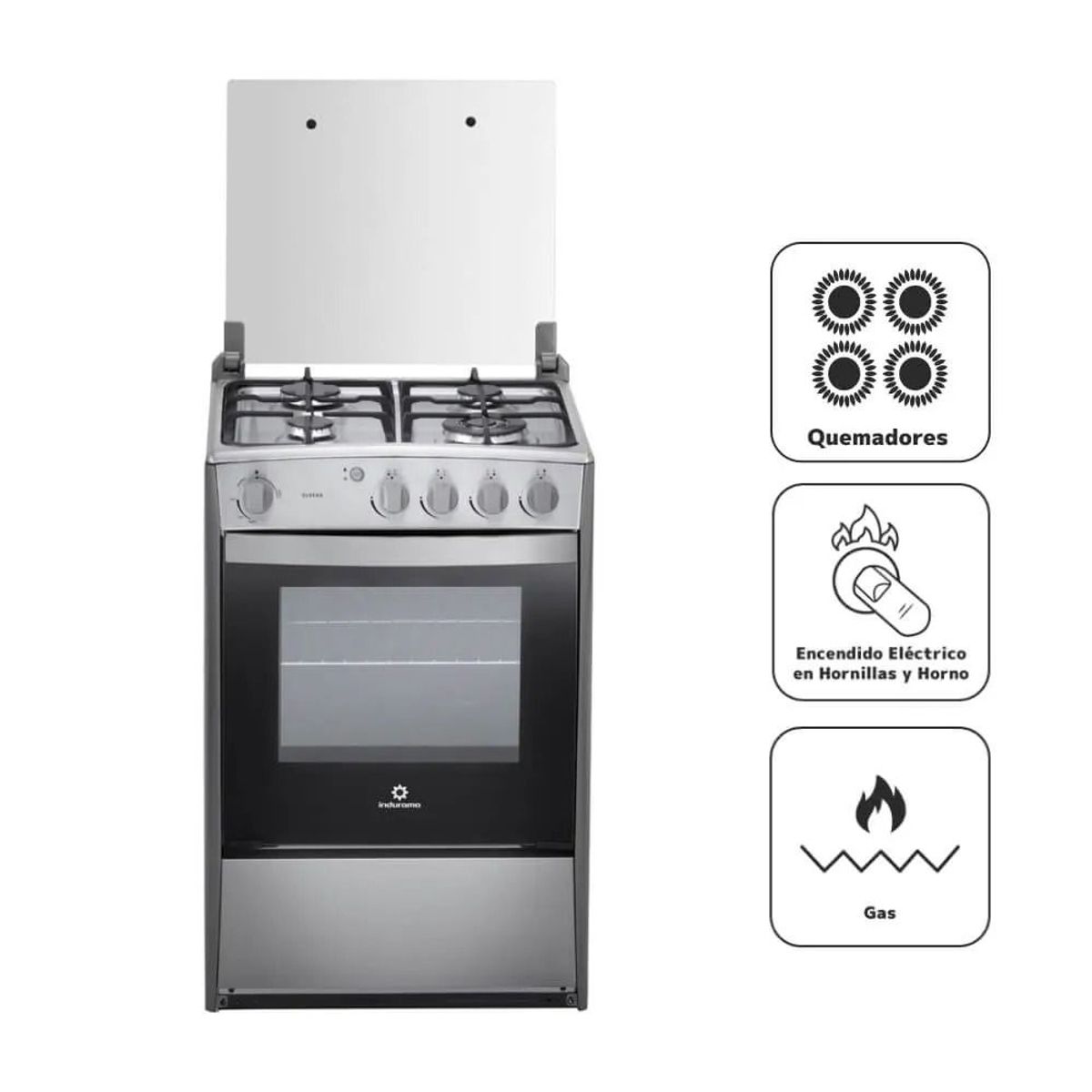 INDURAMA - Cocina 4 Hornillas Croma Indurama OLVERA QZ CROMA