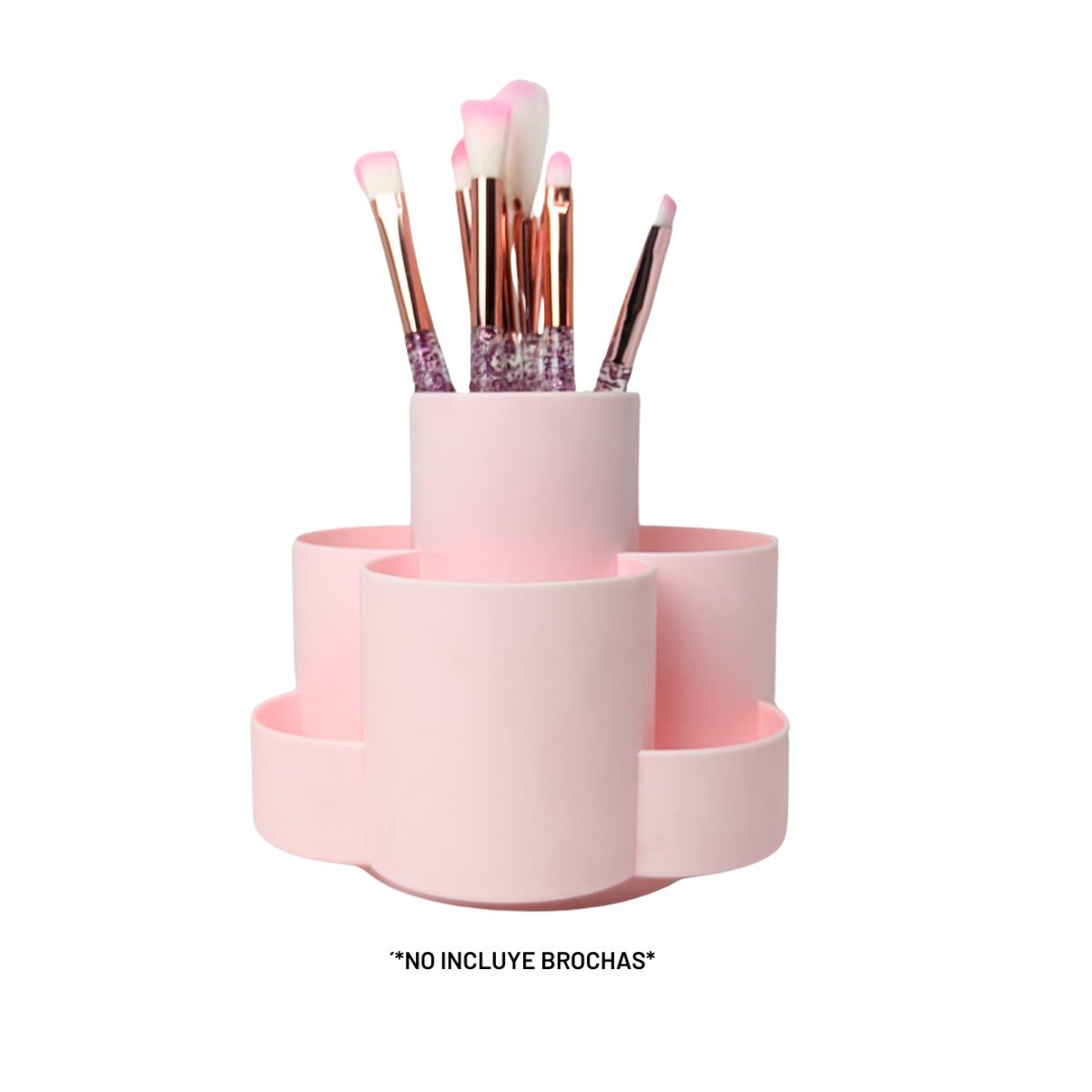 GENERICO - Organizador de escritorio giratorio 6 compartimientos ROSA