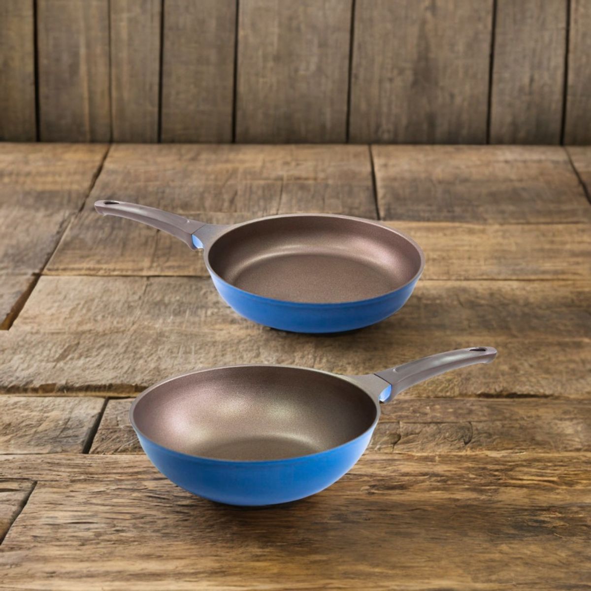 ROICHEN - Pack - sarten 26cm azul + wok 26cm azul