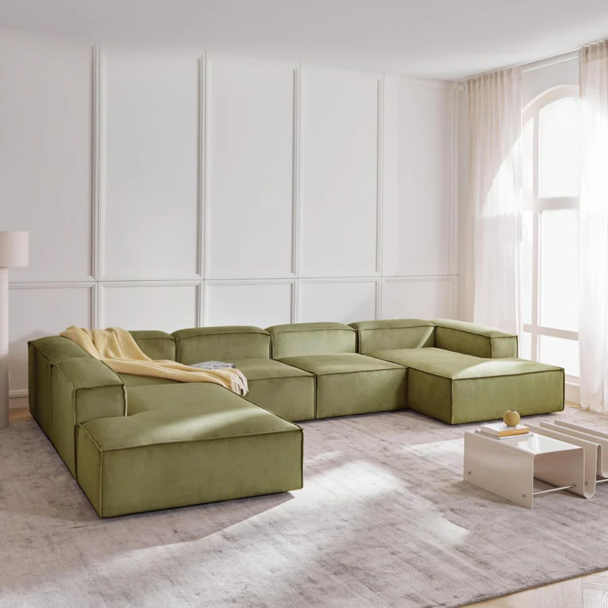 GENERICO - Seccional Izquierdo Rinconera 6 Plazas Monarch Pana - Verde Oliva